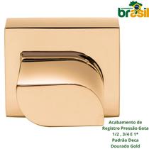 Acabamento P/chuveiro Padrão Deca Dourado Gota oval deca registro pressão Cor Dourado Acabamento P/chuveiro Padrão Deca Dourado Gota oval deca registro pressão Cor Dourado
