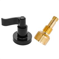 Acabamento para Registro 1/2 3/4 e 1 Polegada Alavanca Curvo Preto Pressão Gaveta Padrão Fabrimar