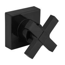 Acabamento Para Registro ABS Preto Quadrado Cruzeta Chuveiro Banheiro Padrão Deca