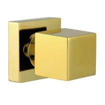 Acabamento para Registro base padrão Deca Quadrado de 1/2 ou 3/4 Pressão Gaveta Dourado Brilhante todo em Metal