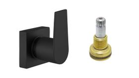 Acabamento Para Registro Chuveiro Banheiro Alavanca Quadrado Preto Fosco Padrão Fabrimar Metal 1/2" - 3/4" ou 1"