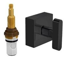 Acabamento para Registro de Pressão 1/2" e 3/4" com Mecanismo 1/2 Volta Soul Black Noir - Deca Acabamento para Registro de Pressão 1/2" e 3/4" com Mecanismo 1/2 Volta Soul Black Noir - Deca