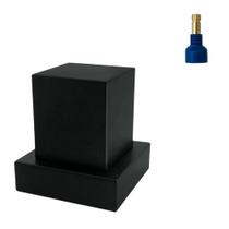 Acabamento Para Registro Quadrado Preto + Conversor Fabrimar