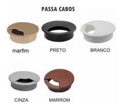 Acabamento Passa Fio 02 Peças Branca 02 Peças Marrom 46mm