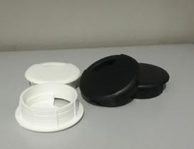 Acabamento Passa Fio 02 Peças Branco E Peças 02 Preto 59mm