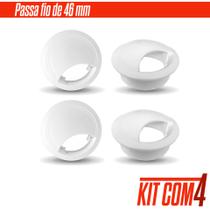 Acabamento Passa Fio 46mm Branco para Mesa de Escritório 4 Peças Acabamento Passa Fio 46mm Branco para Mesa de Escritório 4 Peças