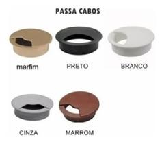 Acabamento Passa Fio 59mm 02 Peças Marfim E 02 Peças Preto