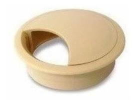 Acabamento Passa Fio Mesa Computador 4 Marfim 46mm Acabamento Passa Fio Mesa Computador 4 Marfim 46mm