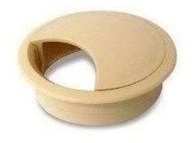 Acabamento Passa Fio Mesa Computador Marfim 46mm Kit 06 Pçs