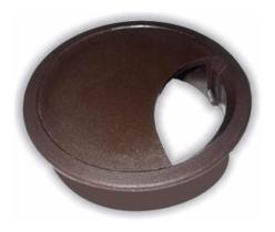 Acabamento Passa Fio Mesa Computador Marrom 46mm Kit 03 PÃs Acabamento Passa Fio Mesa Computador Marrom 46mm Kit 03 PÃs