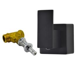 Acabamento Quadrado Preto Fosco Com Registro Padrão Deca de 1/2 "