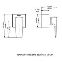 Acabamento Registro Deca E Similares 1/2 , 3/4 e 1'' Lift Cromado Docol