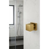 Acabamento Registro Dourado Quadrado Metal Fosco 1/2 3/4 1"