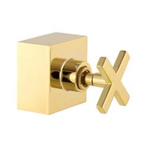 Acabamento Registro Geral Chuveiro 50mm 1.1/2 1.1/4 Quadrado Cruzeta Dourado Brilhante Banheiro Padrão Deca