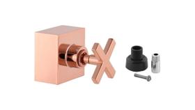 Acabamento Registro Geral Chuveiro 50mm 1.1/2 1.1/4 Quadrado Cruzeta Rose Gold Brilhante Banheiro Padrão Docol