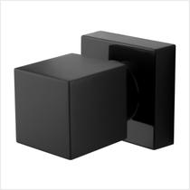 Acabamento Registro Preto Metal Quadrado