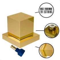 Acabamento Registro Quadrado Dourado De Metal Base Fabrimar - Titanium Metais
