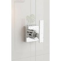 Acabamento Registro Quadrado Metal Prateado Alavanca Cromada