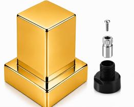 Acabamento Registro Quadrado Plástico Dourado Com Conversor Docol