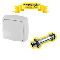 Acabamento Valvula Descarga Padrão Hydra Max Deca Branco Abs Luxo + Tubo Ligação Bacia Sanitária Extensível Cód. 5022 Acabamento Valvula Descarga Padrão Hydra Max Deca Branco Abs Luxo + Tubo Ligação Bacia Sanitária Extensível Cód. 5022