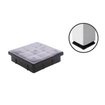 Acabamentos Tampa Ponteira Reta Retangular Interna de Embutir em Metalon 80x80 mm - Cor Preta 4und