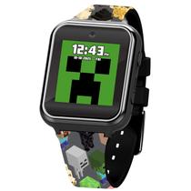 Accutime Minecraft Kids Cinza Educacional Aprendizagem Touchscreen Smart Watch Toy para meninas, meninos, crianças - Selfie Cam, Jogos de aprendizagem, alarme, calculadora, pedômetro e muito mais (Modelo: MIN4076AZ)