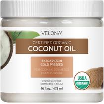 Aceite de Coco Velona Extra Virgen Orgánico USDA 473 mL Grado Alimenticio