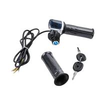 Acelerador De Punho Universal 24-48V Para Bicicleta Elétrica Com Display LCD E Chave De Bloqueio