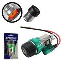 Acendedor 12V Modelo Universal Com Led Verde Tiger Auto