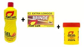 Acendedor Carvão Lenha Gel + Pastilha Kit Churrasco + Fosforo Longo