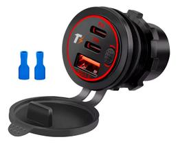 Acendedor de Cigarros Tomada Carro Plug Usb Caminhão Tripla Usb Cor:Vermelho Acendedor de Cigarros Tomada Carro Plug Usb Caminhão Tripla Usb Cor:Vermelho