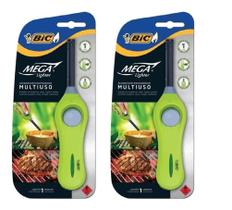 Acendedor De Fogão Multiuso Mega Lighter Bic Profissional Original C/2 Acendedor De Fogão Multiuso Mega Lighter Bic Profissional Original C/2