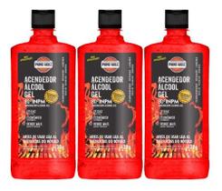Acendedor Gel P/ Churrasqueira Lareira Rechauds 430g Kit C/3