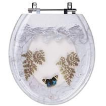 Acento Sanitário Deca Oval Branco com Borboleta Azul