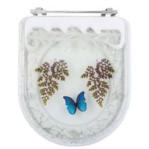 Acento Sanitário Decorado Calypso com Borboleta Azul para Vaso Incepa