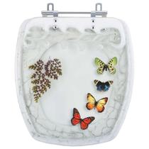 Acento Sanitário Poliéster Decorada Borboletas Stylus Branco para louça Celite Acento Sanitário Poliéster Decorada Borboletas Stylus Branco para louça Celite