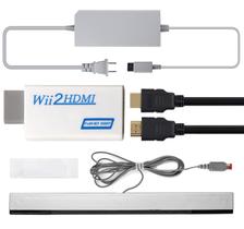 Acessório 4 em 1 Adaptador Wii para HDMI + Cabo de alimentação Wii + Barra de sensor + Cabo HDMI