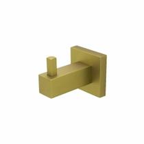 Acessório Banheiro Lavatório Porta Toalha Cabide Quadrado Dourado Gold Fosco Metal Luxo