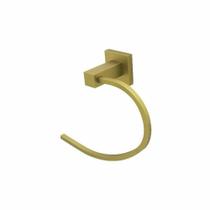 Acessório Banheiro Lavatório Porta Toalha Rosto Argola Metal Dourado Fosco Luxo