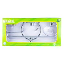 Acessorio banheiro wc japi samba kit com 5 pecas cromado