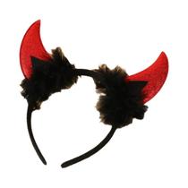 Acessório De Cabelo Feminino Gótico Com Cabeça De Anjo E Diabo, Penas Coloridas E Chifres Acessório De Cabelo Feminino Gótico Com Cabeça De Anjo E Diabo, Penas Coloridas E Chifres