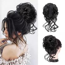 Acessório de cabelo Foaoit Messy Bun Claw Clip sintético preto