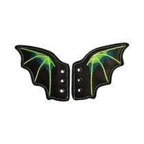 Acessório De Charme Para Tênis Com Asas De Morcego Brilhantes, Presente Punk Para Halloween, 1 Par