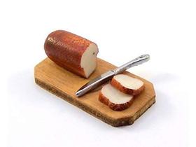 Acessório de cozinha Melody Jane Dollhouse Slicing Tin Loaf Acessório de cozinha Melody Jane Dollhouse Slicing Tin Loaf