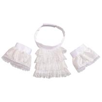 Acessório de fantasia BLESSUME White Colonial Lace Jabot Cuffs
