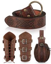 Acessório de fantasia LEIFIDE Medieval Viking Belt Set Coffee