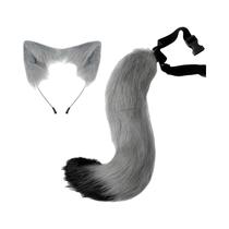 Acessório De Festa De Halloween Com Cauda De Raposa E Lobo De Pelúcia, Ajustável, Com Orelhas De