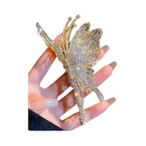 Acessório De Festa Feminino, Presilha De Cabelo Em Forma De Borboleta Com Gema Completa E Design Oco