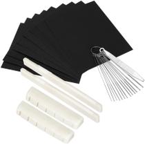 Acessório de guitarra Blisstime 2 conjuntos Bone Bridge Saddle and Nut Acessório de guitarra Blisstime 2 conjuntos Bone Bridge Saddle and Nut