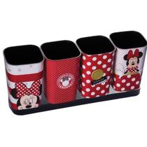 Acessorio de mesa minnie porta lápis 4pc plasutil